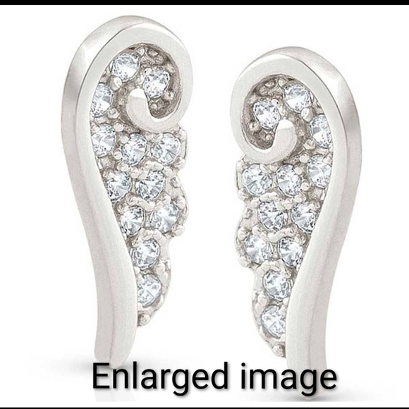 NWOT NOMINATION ITALY Angel Wings Stud Earrings SS/CZ - Picture 3 of 6